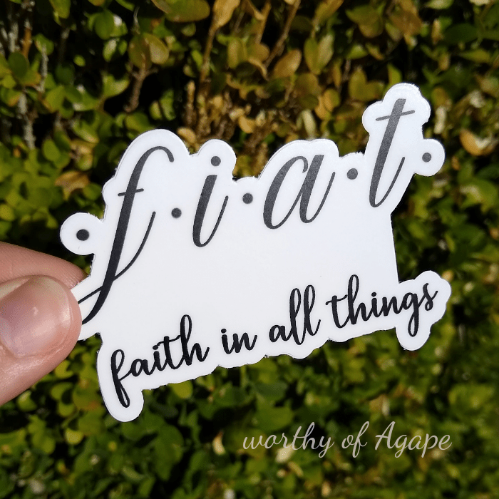 Fiat - Faith In All Things - White Vinyl Sticker
