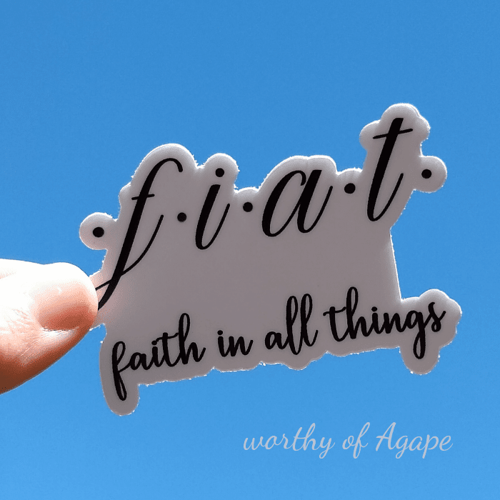Fiat - Faith In All Things - White Vinyl Sticker