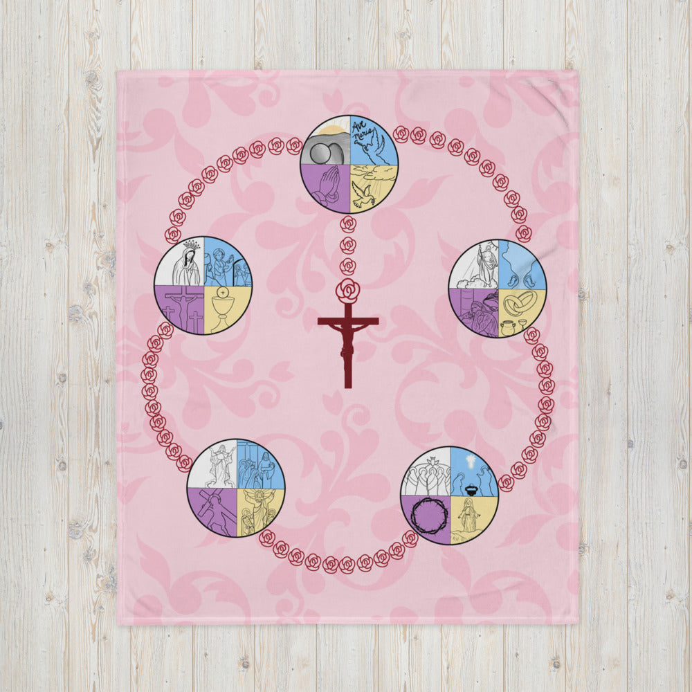 Rosary Prayer Blanket - Pink